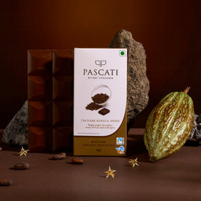 Pascati 72% Kerala dark chocolate bar 75g — certified organic Fairtrade bean-to-bar India