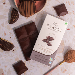 Pascati 81% Kerala dark chocolate bar 75g front — organic Fairtrade bean-to-bar India