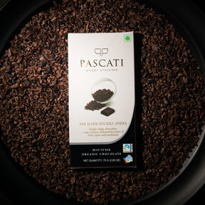 Pascati 90% Kerala dark chocolate bar 75g front — organic Fairtrade bean-to-bar India