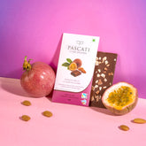 Pascati passionfruit almond dark chocolate mini bar 30g — organic Fairtrade artisan India