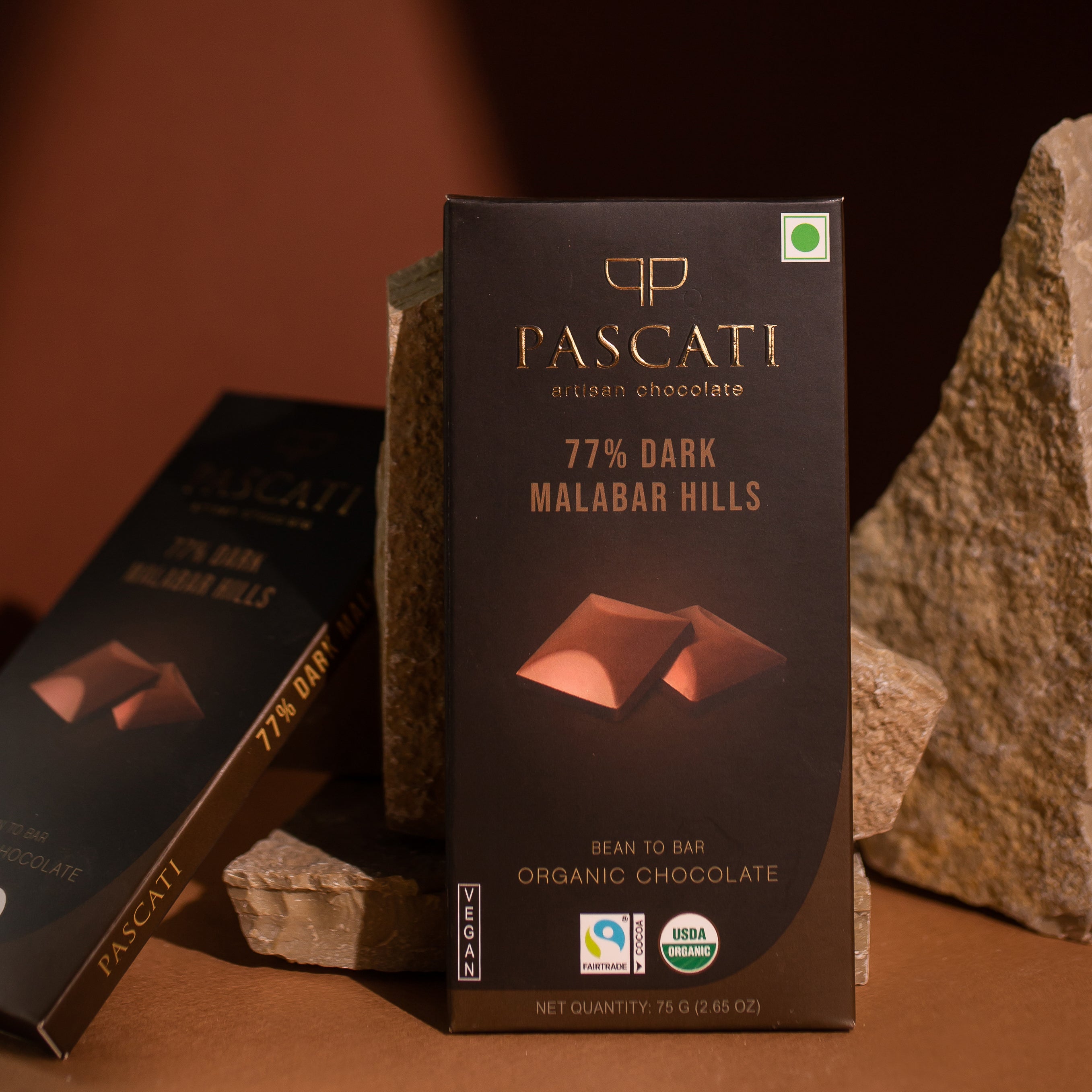 Organic & Vegan Chocolate, 77% Malabar Hills, 75g